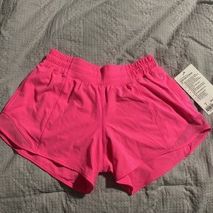 NWT Lululemon 4” Hotty Hot LR Short - Pink Highlight (discontinued color)